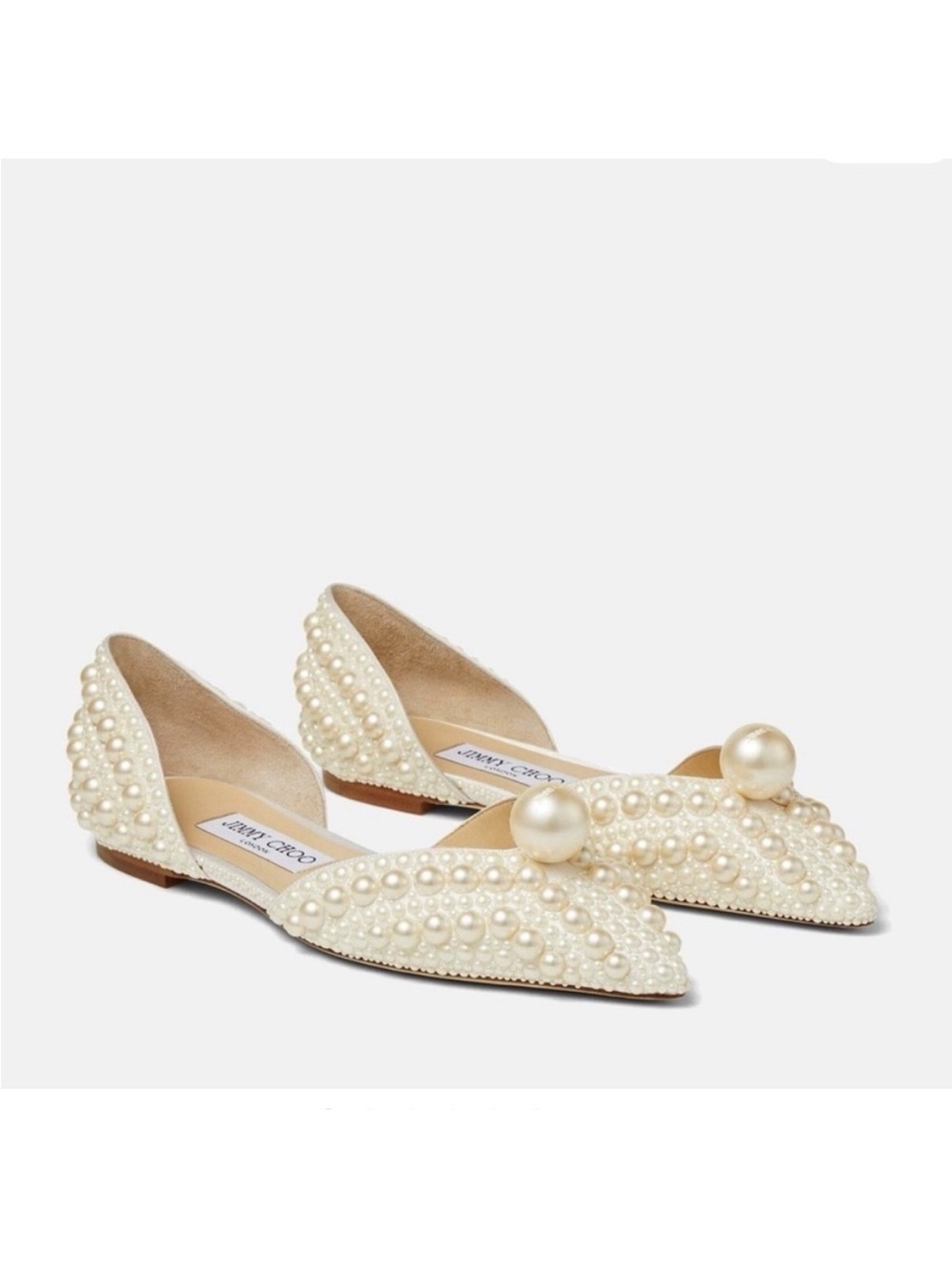New Jimmy Choo Sabine Pearl Flat Sandals